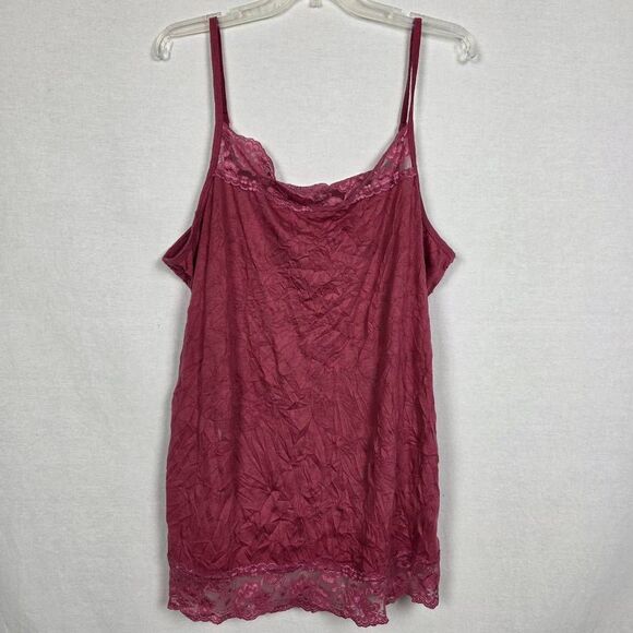 Maurices 3 Burgundy Lace Trim Slip Cami Top - Picture 1 of 8